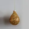 Party-Dekoration, 12 Stück/Packung, kleine Goldstücke, Ornamente, Glasanhänger, unterschiedlich geformter Weihnachtsbaum, dekorativer Globus, Zwiebelkegel, Tropfen