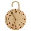 Wall Clocks Wood Frame With Two Tone Wooden Face Battery Operated Silent Movement Large Decorative For Classroom Office