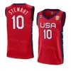 Print vrouwen US 2022 FIBA ​​Basketball 7 Ariel Atkins Jersey America World Cup 6 Sabrina Ionescu 5 Kelsey Plum 4 Jewell Loyd Lady 10 Breanna Stewart 9 Aja Wilson Woman