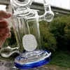 18 inch Blue Glass Water Bong Hookahs with Tire Perc Huge Oil Dab Rigs Heady Smoking Pipes9751696