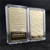 5pcs /cenar presente O não magnético Johnson Matthey JM Silver Gold Plated Bullion Souvenir Coin Bar com diferente número de série a laser