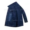 Kurtki męskie swobodny luźne męską kurtkę dżinsową klasyczny płaszcz dżinsów L-8xl za 145 kg gruby facet veste grande taille pour hommes