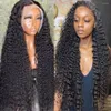 Koronkowa peruka czołowa fala głębokie 30 -calowe kręcone ludzkie włosy peruki dla czarnych kobiet wstępnie wyrzucone 13x4 13x6 HD Water Front
