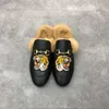 Designer Mules Men Women Princetown Slippers Genuine Leather Sandals Fluffy Furry Loafers Metal Buckle Casual Shoes Velvet Slipper