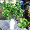 Decoratieve bloemen Groene kunstmatige planten voor tuinstruiken nep gras eucalyptus oranje bladeren faux planten thuiswinkel decoratie