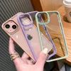 حالة شفافة مقاومة للصدمات لـ iPhone 14 13 12 11 Pro Max XR XS Max Max Metal Lens Silicone Cover Cover Cover