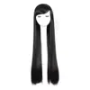 Moda Sint￩tica Wigs Girl Wig Side Bangs Longa capa de cabelos lisos