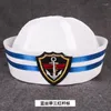 BERETS Fashion Navy Marine Cap Blue White Military Hat Kids Anchor Sailor Boat Captain Army Caps Party Cosplay Costume Outfit