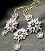 Choker 2014 Fashion Brand Elegant Luxury Flower Collar Necklace Crystal Chunky Statement Big Jewelry for Women