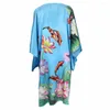 Vêtements de nuit pour femmes imprimé fleur robe de nuit femmes peignoir chemise de nuit grande taille 6XL rayonne Robe de nuit Sexy Robe caftan Robe déshabillé