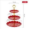 Plates European Three-layer Cake Stand Wedding Party Dessert Table Candy Fruit Plate Self-help Display Home Decoration Trays