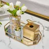 Vävnadslådor servetter Gilded Metal Tissue Box Fawn Decoration Box Magnet Adsorption Animal Serveins Organizer Dining Table Home Deco247C