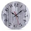 Wall Clocks Discount Wooden Decorative Round Clock 25 Cm /10 Inch Quartz Bracelet Battery Powered Country Style For Office And Home