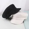 Berets Militärhüte Frauen Sommer Leinen Hut Herbst Sailor Für Männer Flache Top Kapitän Kappe Reise Kadett Navy Caps