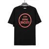 Men's T-shirts High Street Stop Being Racist Retro Round Neck Short-sleeved Loose Cotton Gallery T-shirt for Men and Women
