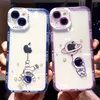 Case telefoniche astronaute trasparenti soft per iPhone 11 12 13 14 Pro Max XS XR 7 8 Plus Copertina di custodie per silicone per paraurti.