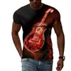 Herren-T-Shirts, Sommermode, T-Shirts, Mann, Musik, Gitarre, Grafiken, für Männer, lässig, 3D-Druck, T-Shirt, Hip Hop, Harajuku, Rundhalsausschnitt, kurzärmelig