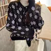 Women's Knits Spring Autumn Floral Women Young Style Prairie Chic Flowers Long Sleeve Top Harajuku Sweater Knitted Cardigan Jumpers Clothes