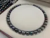 Chaînes naturelles 13x15mm mer du sud véritable paon noir goutte à goutte forme collier moins de défauts pour les femmes bijoux mère cadeaux