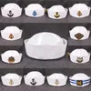 Berets White Captain Navy Marine Caps Military Hats Sailor Cap With Anchor Army For Women Men Child Fancy Cosplay Hat Accessories