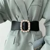 Pasy x6020 Lady Diamond-Studded Pearl Belt Dekoracja Joker szeroki elastyczny pasek na zewnątrz Dekorowany pasek paskowy