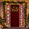 Party Decoration 2PCS Christmas Pography Backdrops Snowman Santa Hanging Couplet Banner Door Curtain Birthday Babyshower 2022