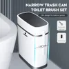 Waste Bins SDARISB 14L Trash Can For Bathroom and Living Room Toliet Brush Bucket Garbage Dustbin Lid Touch Press Open 220930