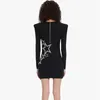 Blingbling Stars Women Lady Black One Piece Dresses Long Long Autumn Fall Fall Outsal Grace Outfits Promp Dress 0823