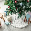 Décorations de noël 78/90/120/140 cm blanc arbre jupe fausse fourrure tapis coloré flocon de neige en peluche tapis bonne année décor à la maison