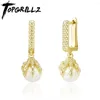 Boucles d'oreilles TOPGRILLZ 2022 boucles d'oreilles pour femmes Style chinois Dragon griffe perle haute qualité cuivre or personnalité bijoux