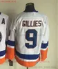 Film CCM Vintage Ice Hockey 5 Denis Potvin Jerseys 9 Clark Gillies 19 Bryan Trottier 22 Mike Bossy Men broderi Jersey Blue Orange White