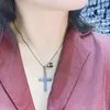 Kedjor Yan Mei Cross Necklace Cubic Zirconia Trendy Pendant Chain Christmas Gift for Men/Women Holy Bible Jewelry GLD1453