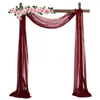 Gordijnwerven Burgundy Wedding Arch aflatend stof Silk Chiffon Drapery Ceremony Receptie Swag Party Decor Po Studio