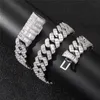 17mm Baguette Miami Cubaanse Link Ketting Iced Out Chain Mode Luxe Bling Mannen Hip Hop Sieraden 220719