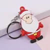 PVC Cartoon Keychain Snowman Elk Keyring عيد الميلاد هدية المفتاح سلسلة مفاتيح عيد الميلاد قلادة