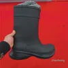 2022 Top Designer Rain Boots Rubber Round Round Ruxury Rachury Broof Combining مع حقيبة غبار مربع