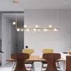 Kolye lambaları Nordic Modern Avize Lambası Oturma Odası Basit Cam Siyah Restoran Dekoru Asma Hafif Fikstür