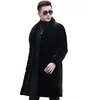 Hiver Automne Fausse Fourrure Animale Longue Veste Noir Homme Lâche Chaud Fourrure Manteau Europe Hommes Mince Pardessus Mode Loisirs Trench-Coat Marron