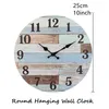 Wall Clocks Discount Wooden Decorative Round Clock 25 Cm /10 Inch Quartz Bracelet Battery Powered Country Style For Office And Home