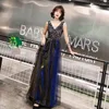 Ethnic Clothing V-NECK Sexy Lady Cheongsam Exquisite Crystal Maxi Mesh Qipao Charming Princess Dress Gown Sparkly Stylish Evening Party