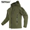 Kurtki męskie Tacvasen Airsoft Military Tactical Men Zimowe polarowe podszewka z kapturem softshell armia płaszcz wiatrówki 4xl 220930