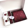 Exsafa Mens Tie Spot Gift Box 6 -delige set stropdas Pocket Square kraag clip manchet