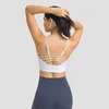 Yoga Outfit NWT 2022 Sexy Y-Type Lengthen Verison Padded Gym Workout Bras Women Naked-feel Fabric Plain Sport Fitness Crop Tops