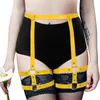 Riemen Harajuku Punk Goth accessoires Leer harnas damesgordel luxe kousenbanden kous sexy suspener buckle aanpassen aan taille maat