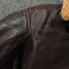 Мужская кожаная толстая куртка пилота из искусственной кожи G1, винтажное коричневое свободное пальто, классический бомбер с шерстяным воротником, 100% натуральная коровья кожа 220930