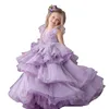 Robe de fleur violette pli anniversaire de mariage robes de fête