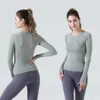 Yoga Lu Lu-008 Vêtements pour femmes Swiftly Tech T-shirts de sport pour femmes T-shirts à manches longues T-shirts en tricot évacuant l'humidité Fiess haute élasticité -Chemises 170