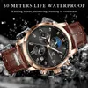 Wristwatches LIGE Men Watches Waterproof Luminous Top Brand Luxury Leather Casual Sports Quartz Wristwatch Military Man Watch For relogio 220929
