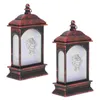Tiras 2pcs Elementos de Natal Night Light Decorative Wind Lantern Decor Lamp