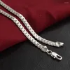 Kedjor mode 925 silver uttalande halsband män 5mm chunky halsband hängsmycken lång färg